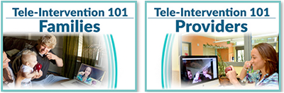 teleintervention 101 course covers, highlighting information for Families and Providers