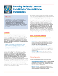 resolving barriers to licensure portability for telerehabilitation professionals